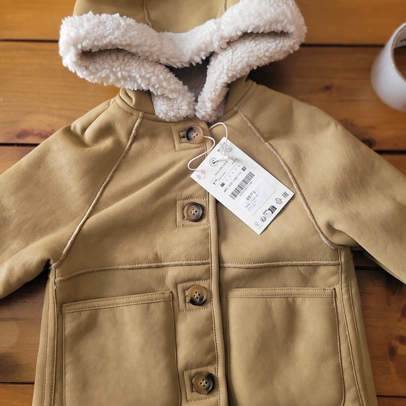 Zara Other - Zara Kids Beige Puffer Jacket with Hood